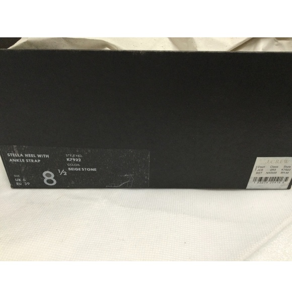 J.Crew Stella Beige Stone Leather Block Heels Ankle strap Sandals High Heel Pump - Picture 5 of 13